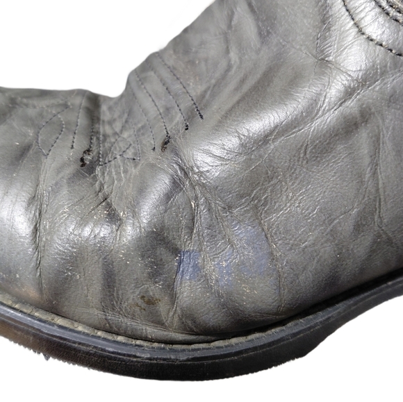 TEXAS Cowboy Boots Men\'s Gray Leather Western Boots Size 10 M